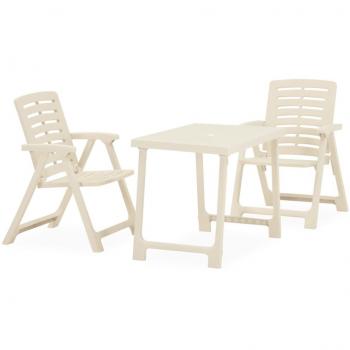 White Plastic 3 Piece Folding Bistro Set