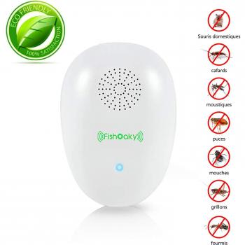 FishOaky Repelente Ultrasonico, 1 Pack Repelente Mosquitos Electricos, Repelente Insectos Electrónica Anti Cucarachas,Moscas, Cucarachas,Hormigas,Arañas, para Noche para Jardín,Habitaciones,Oficina