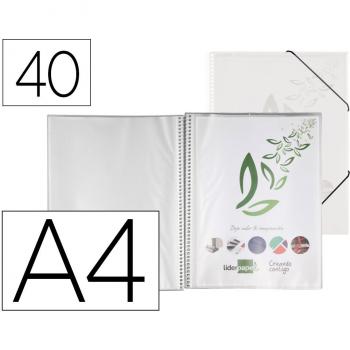 Carpeta Liderpapel Escaparate con Espiral DIN A4 40 Fundas Polipropileno Transparente