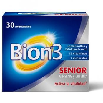 Bion3 Senior Multivitamínico con Probióticos y Minerales, 30 Comprimidos