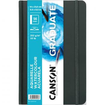 Cuaderno Canson Graduate Acuarela 14x21,6 cm 28 hojas 250 g grano fino