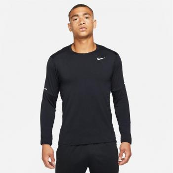 Nike Dri-Fit Element Crew Camiseta De Manga Larga Hombres - Negro, Plateado