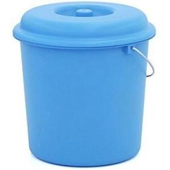 Plastiken - Cubo basura con tapa, plástico, azul 23 l