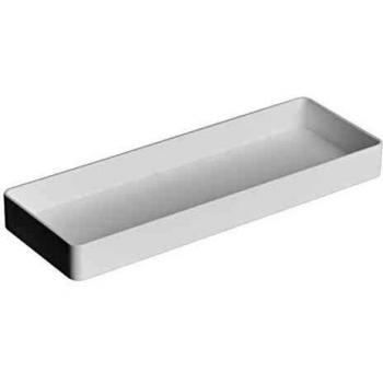 Amazon Basics Organizador de plástico, media bandeja para accesorios, blanco