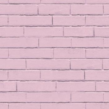 Noordwand Papel de Pared Revestimiento Mural Decoración de Hogar Salón Color Azul y Rosa Good Vibes Brick Wall