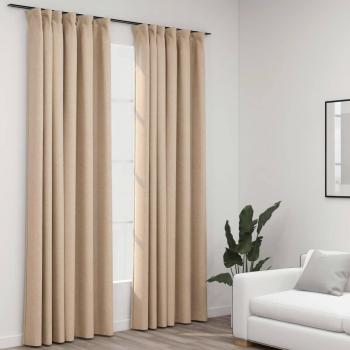 Cortinas Opacas con Ganchos 2 Piezas 140x225 cm Ventana Anillas Color Azul, Gris, Negro y más