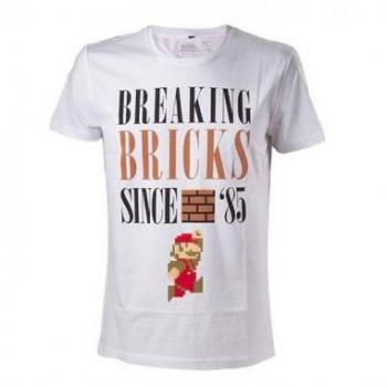 Camiseta Blanca Breaking Bricks Mario Talla M