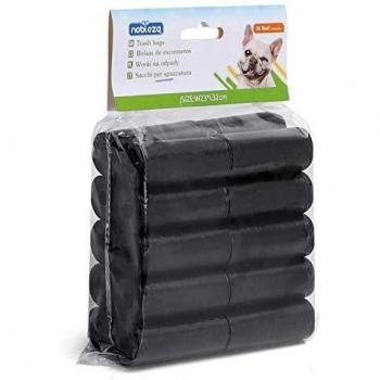 Nobleza - 1800 Conde Bolsas de Caca Perro Bolsas para excrementos de perros Pack de 120 rollos. Color negro
