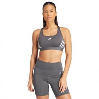 Sujetador Deportivo Adidas Powerreact 3 Stripes Medium Support Gris XS / CD Mujer