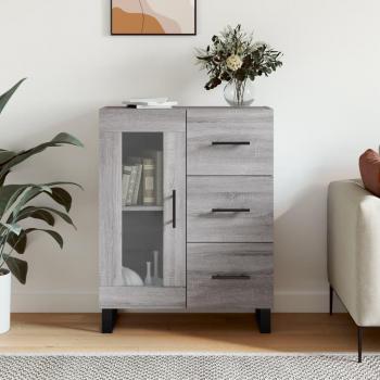 Aparador de madera de ingeniería 69,5x34x90 cm Mueble de Almacenaje de Salón Buffet Armario Auxiliar Armario de Almacenamiento Gris Sonoma