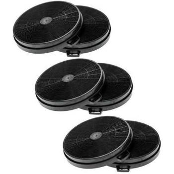 Filtro de carbón activado VHBW 6x compatible con campanas extractoras Constructa CD 66110, CD 66111, CD 66120, CD 66121 y Bosch DKE 932 A, DKE 935