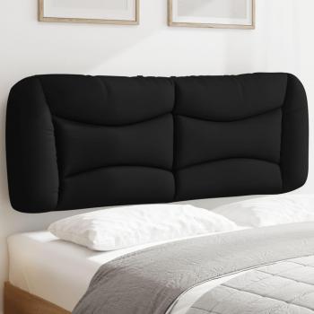 Cojín de tela acolchado negro para cabecero de cama de 140 cm
