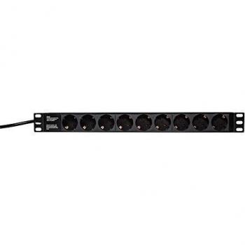 Regleta de distribución de energía LogiLink PDU9C02, 9 salidas AC, color negro, longitud de cable 2 metros