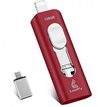 Looffy Memoria USB 3.0 para iPhone iPad 128gb, 4 en 1 Pendrive para Movil Android, Dispositivos Tipo C USB C 128gb, Memoria USB Stick Flash Drive para Smartphone y Computadora