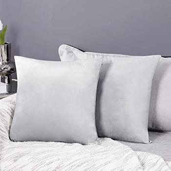 Deconovo Fundas para Cojines de Almohada del Sofá Cubierta Suave Decorativa Protector para Hogar 2 Piezas 60 x 60 cm Gris Claro