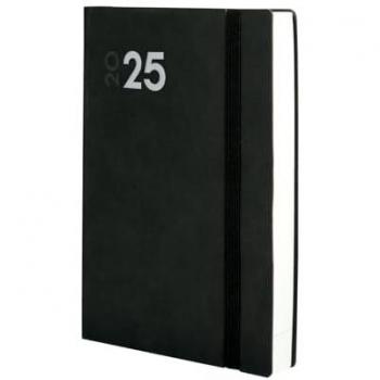 Agenda Encuadernada Finocam Mara 2025 Día Página Multilingüe Negro 120x170 mm