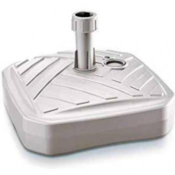 Prosperplast Umbrella Base de sombrilla de Polietileno Cuadrada con diseño 39 x 39 x 13 cm en Color, Blanco Rayas