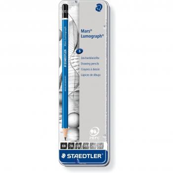 STAEDTLER 100 G6 - Lápices, 6 Unidades, Negro/ Azul