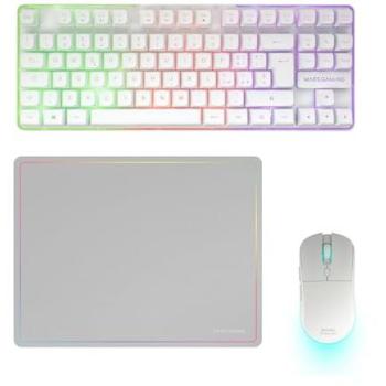 Combo Gaming Inalámbrico Mars Gaming MCPWTKL, Teclado TKL FRGB Rainbow + Ratón RGB 3200DPI con Switches HUANO + Alfombrilla Antideslizante 360x260mm