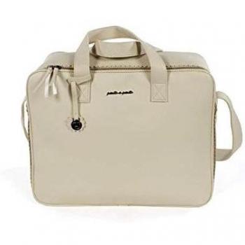 Pasito a Pasito. Maleta Bebé Biscuit. Bolsa de Maternidad para Hospital/clínica Fabricada en Eco-Leather Tipo Vacuno Color Beige. Medidas 46 X 37 X 17 cm.