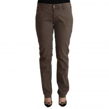 CYCLE Brown Cotton Low Waist Skinny Casual Jeans - W33