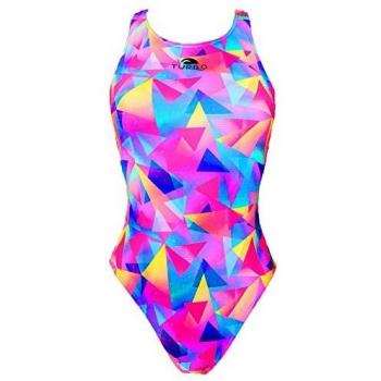 Bañador de natación Turbo Geo Galaxy rosa azul mujer - L