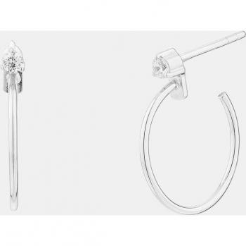 Pendientes de aro Urban con circonita engastada en bisel y diseño contemporáneo