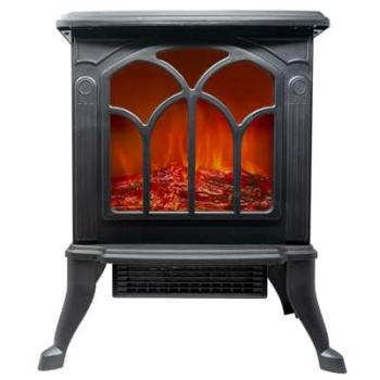 Chimenea Eléctrica Jocca 1500W con Tecnología PTC, Termostato Ajustable, Llama Decorativa Controlable y Seguridad Mejorada