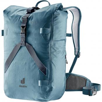 Deuter Amager 25+5 Mochila de ciclismo impermeable, mochila deportiva, color azul, capacidad ajustable de 25 a 30 litros, diseño ergonómico, sistema de ventilación en la espalda, múltiples compartimentos y