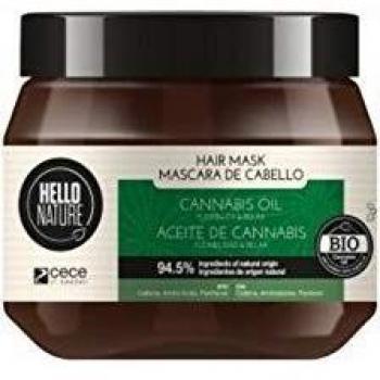 Hello Nature Cannabis Mask | Mascarilla de Cannabis 250 ml | Mascarilla Pelo Indicada Para Cabello Sin Brillo | Revitaliza Cabello Frágil | Nutrición y Regeneración