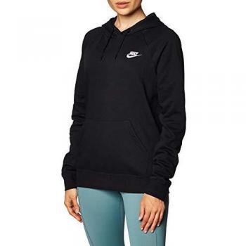 NIKE W NSW Essntl Hoodie Po FLC Sudadera, Mujer, Black/White, L
