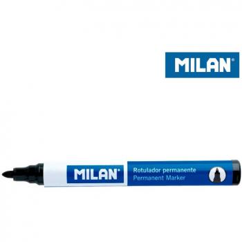 Pack 12 Rotuladores Permanentes Milan Punta Redonda Negro Ø 4mm Ref. 64086