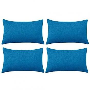 Deconovo Funda de cojin para Salón 4 Piezas 30x50cm Azul Cielo