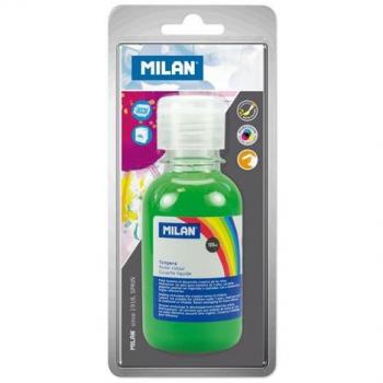 Milan Botella de Tempera 125 ml - Tapon Dosificador - Secado Rapido - Mezclable - Color Verde Claro-BWM03460