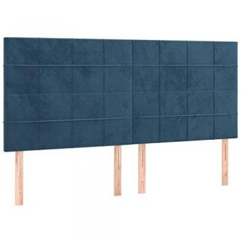 Cabecero LED Terciopelo Azul Oscuro 180x5x118/128 cm