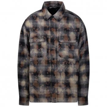 Palm Angels Men's Checked Cotton Shirt - Size 48 - Color Grey - PMGE043F24FAB001
