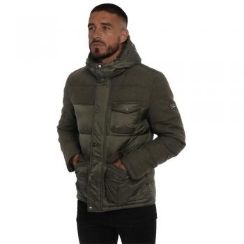 Green Polyester Hooded Jacket - S
