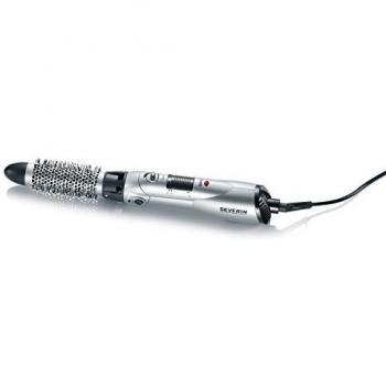 Severin WL 0821 - Rizador de pelo de aire caliente 3 en 1, con tres accesorios diferentes y función iónica, color gris y negro