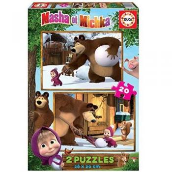 Educa - Masha & Micka 2 Puzzles de 20 Piezas, Multicolor