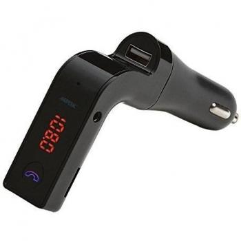 AGPTek inalámbrico Bluetooth Transmisor FM para coche con manos libres, Soporte cargador de USB y tarjeta Micro SD, Negro