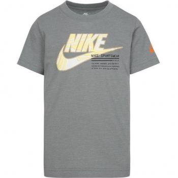 Nike Kids Camiseta Manga Corta Futura Micro Text Niño Gris