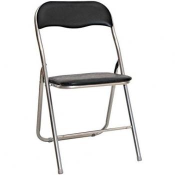 Aranaz Silla Plegable, Metal, Negra, 44.5 X 47.5 X 89 cm