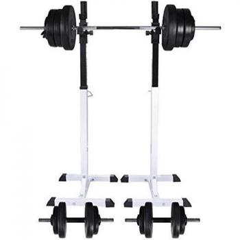 vidaXL Banco Abdominales Barras Mancuernas 60,5kg Pesa Ejercicio Entrenamiento