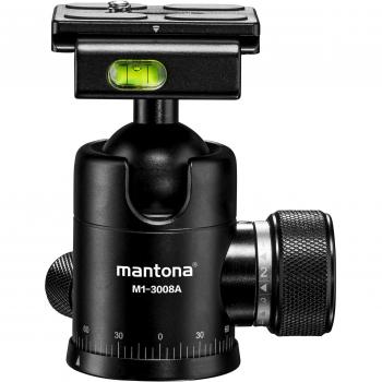 Rótula de bola Mantona Onyx 8, Arca-Swiss compatible, acabado profesional, para cámaras DSLR y sin espejo