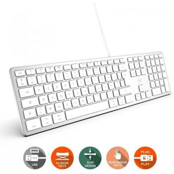 Teclado Mobility Lab Design Touch USB Mac AZERTY Blanco