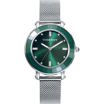 Reloj Viceroy Chic 41128-67 Mujer Acero Verde, Caja y Malla Milanesa de Acero