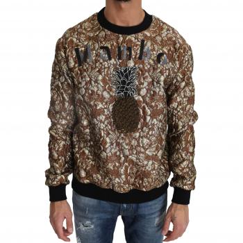 Dolce & Gabbana Multicolor MAMBO Jacquard Pineapple Pullover Sweater - IT48 | M