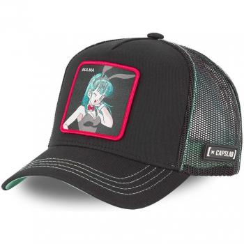 Gorra Capslab Bulma Negra con Parche de Personajes Animados - Gorra trucker malla Dragon Ball Bulma