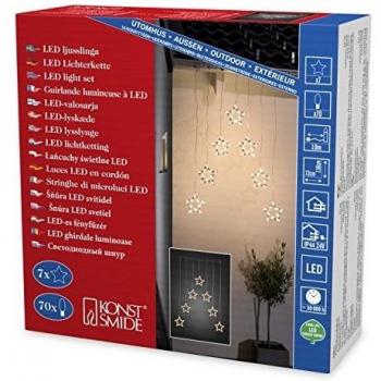 Cortina de luces LED exterior Konstsmide 4043-103, 70 estrellas, blanco cálido