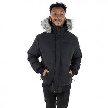 Trespass Calgary Warm Down Chaqueta con Capucha extraíble, Hombre, Negro, XL